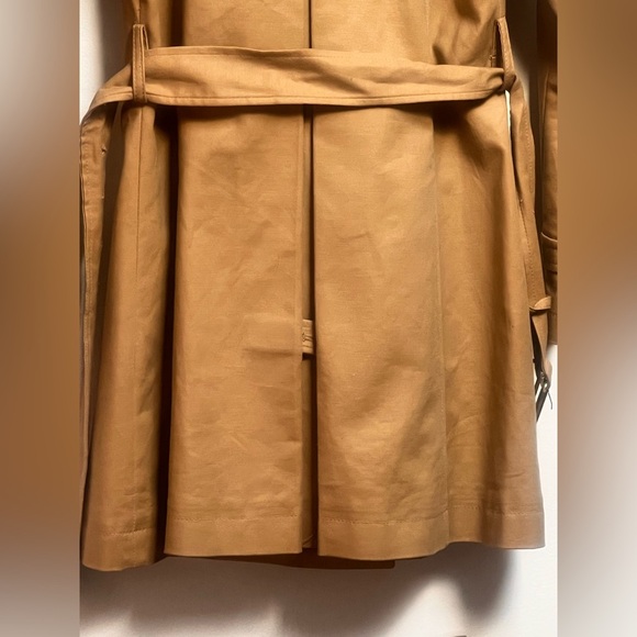 Zara Camel mid length khaki tan Trench Coat size small - Picture 4 of 15
